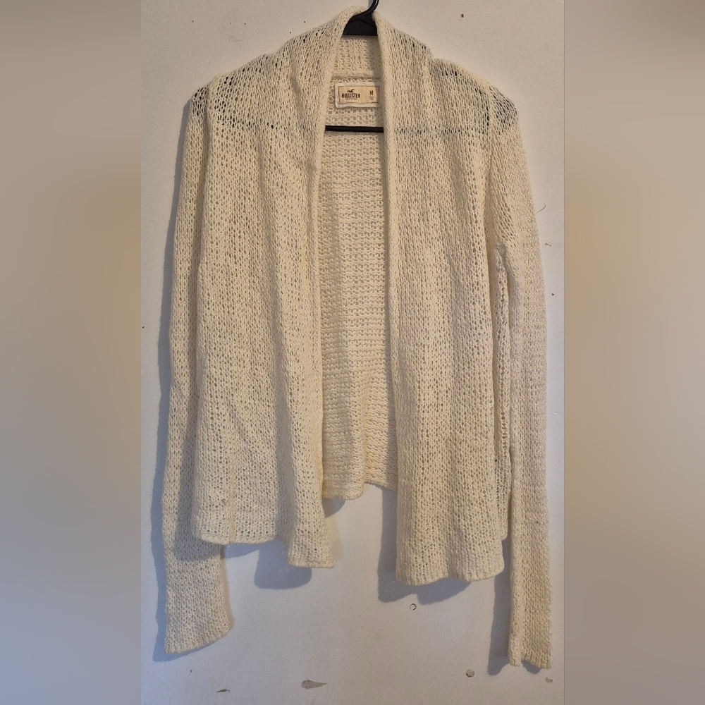 Hollister Off-White Open-Front Cardigan